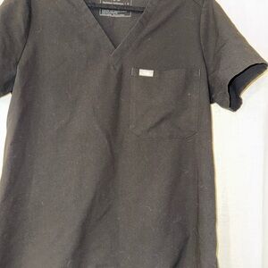 Figs Black V-Neck Women's Tee